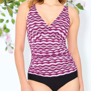 Swim solutions spring play shirred one piece sze 8